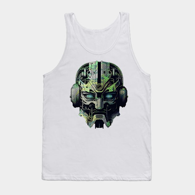 Camo Robot Head Tank Top by AnAzArt